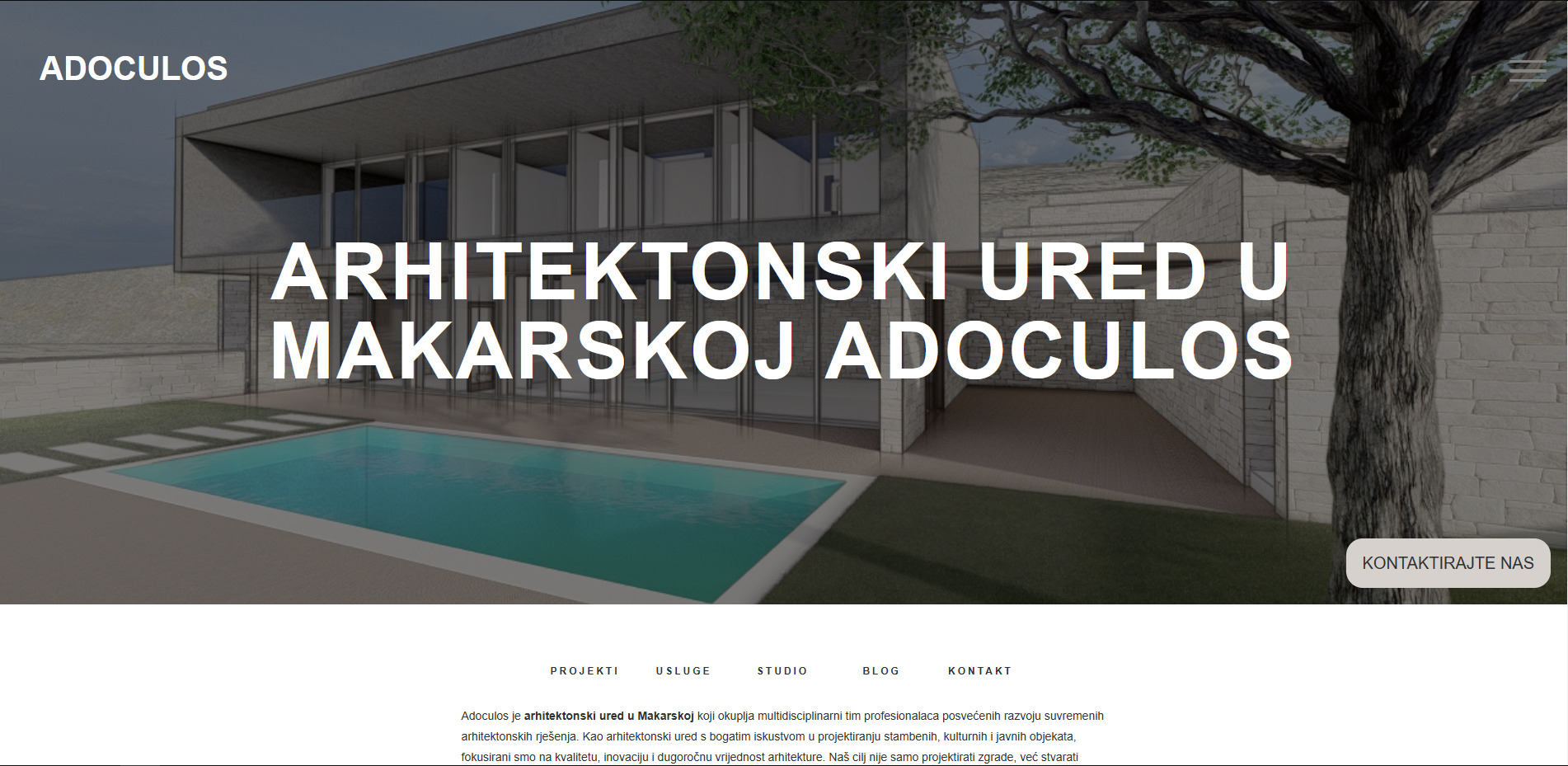 Adoculos — architecture studio WordPress site with project gallery, built by Webabic