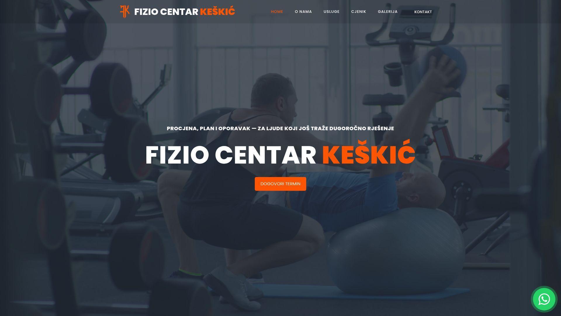Fiziokeskic — custom physiotherapy clinic website with online booking, built by Webabic