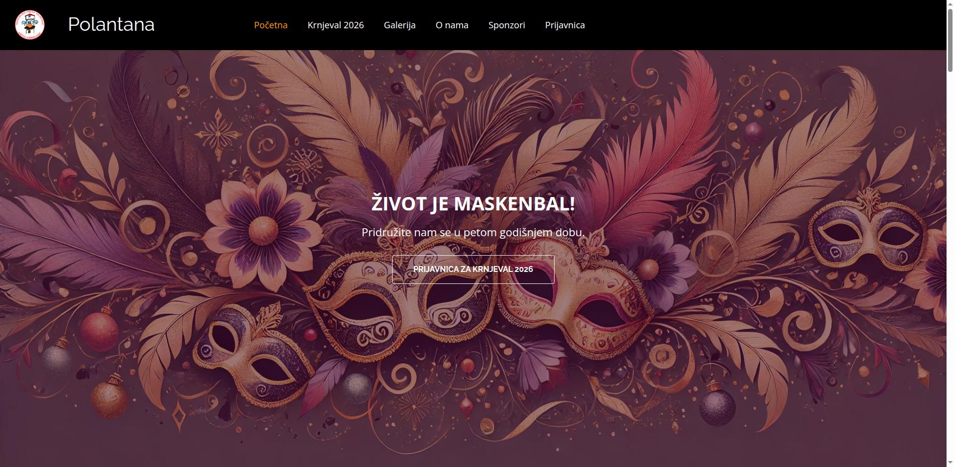 Polantana — cultural association website for Kaštela carnival tradition, built by Webabic