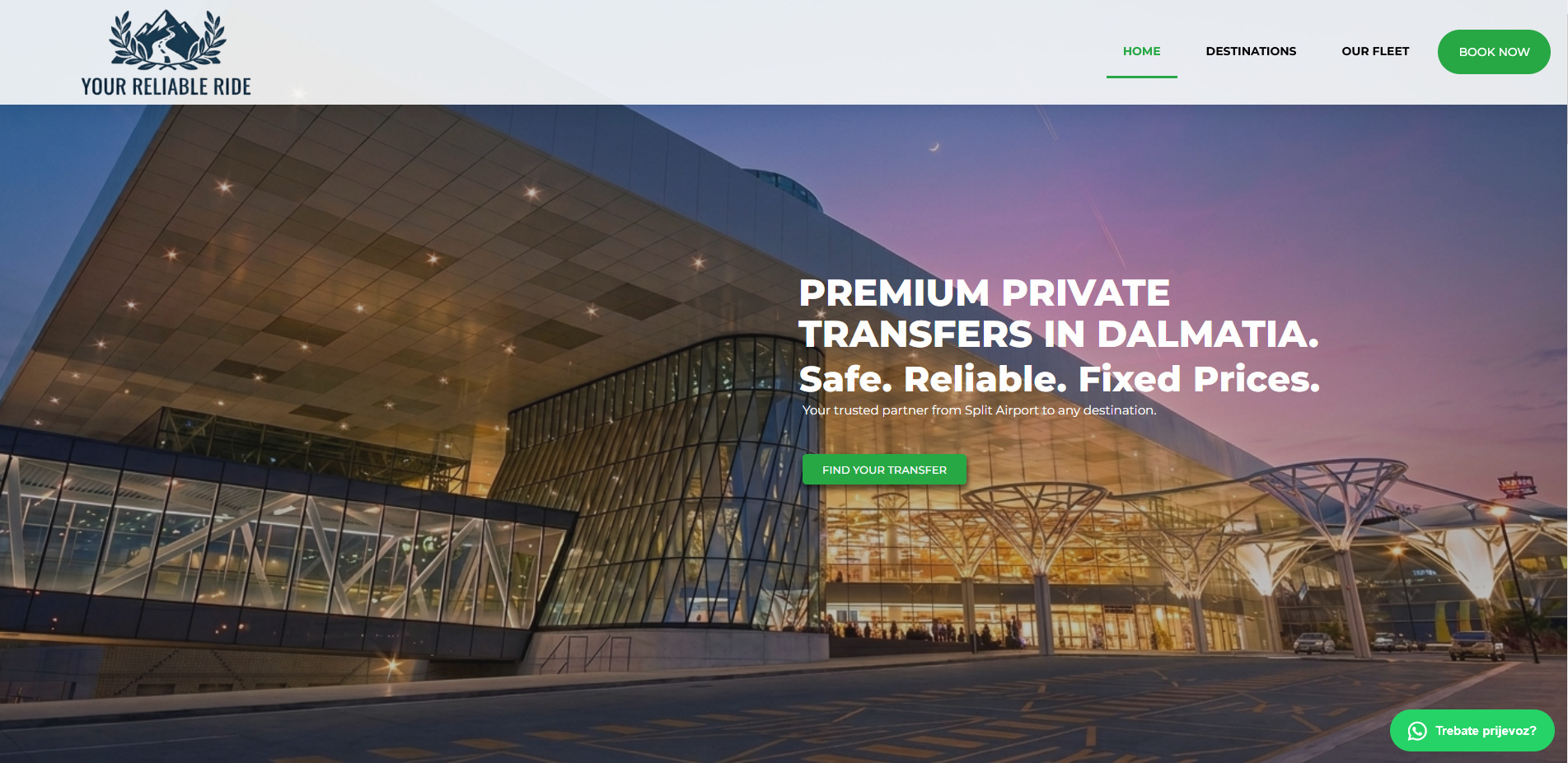 Transfer Split — airport transfer booking WordPress website, built by Webabic